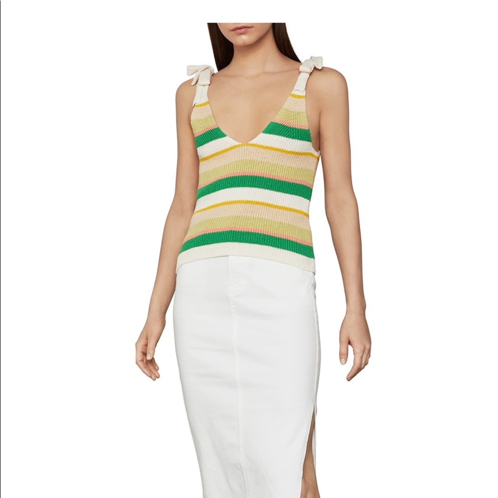 NWT BCBGMAXAZRIA Ribbed Bow Tie Tank